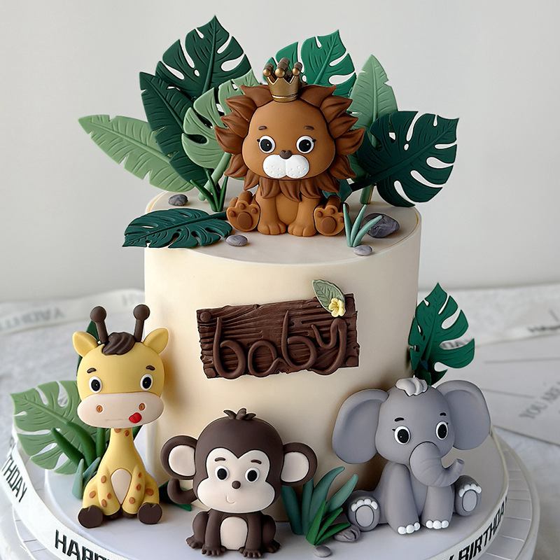 Jungle Safari Animal Doll Cake - Resin Art Baby ulasan dan harga