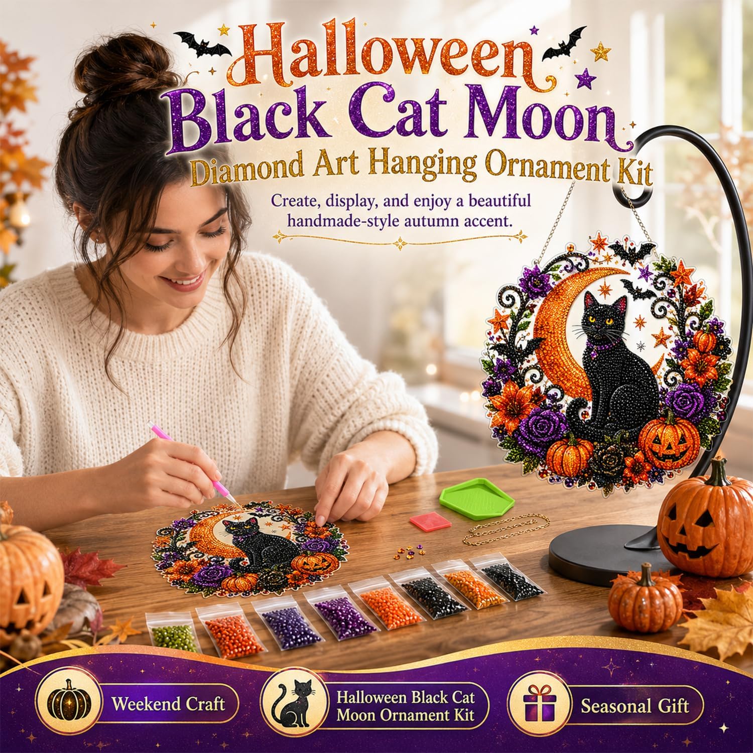 Halloween Pumpkins Diamond Art - Resin Art Work ulasan dan harga
