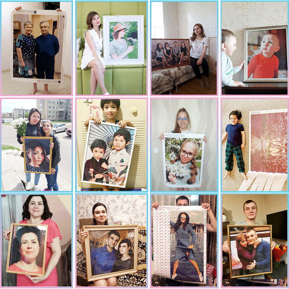 HUACAN Custom Photo Diamond Pa - Resin Art Wallpaper ulasan dan harga