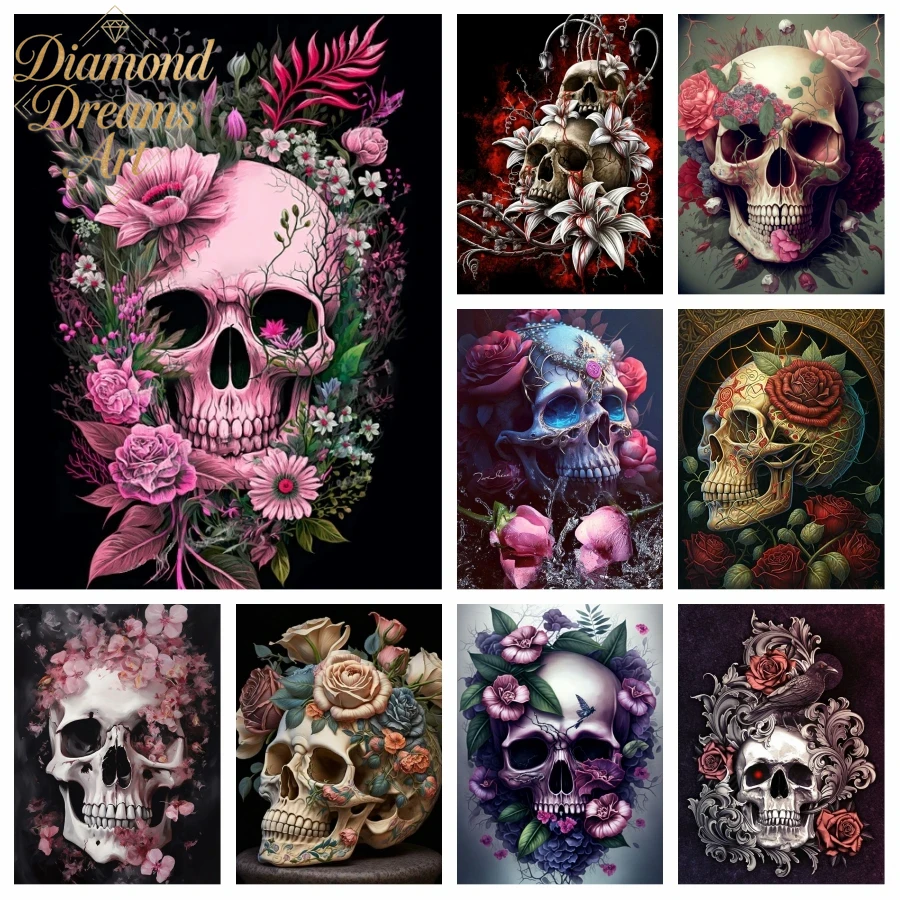 Frameless,Halloween Skull Diam - Resin Art Rose ulasan dan harga