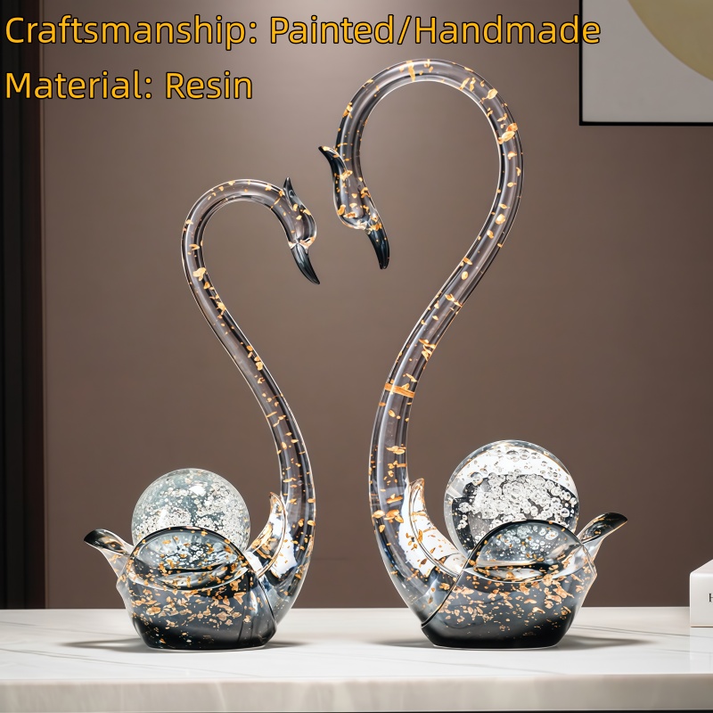 Luxury Resin Swan Figurine Cou - Resin Art Wedding Gift ulasan dan harga